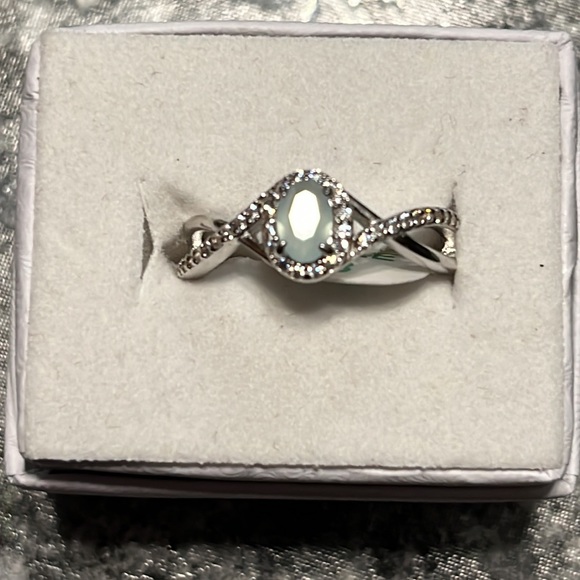 RBP2251 Lab Created Light Jade & White Topaz on .925 Sterling Silver - Picture 2 of 4